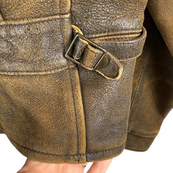 Vintage Levis LVC 1930s Menlo Leather Full Zip Jacket Italy Made Brown Sz Small - Picture 10 of 15